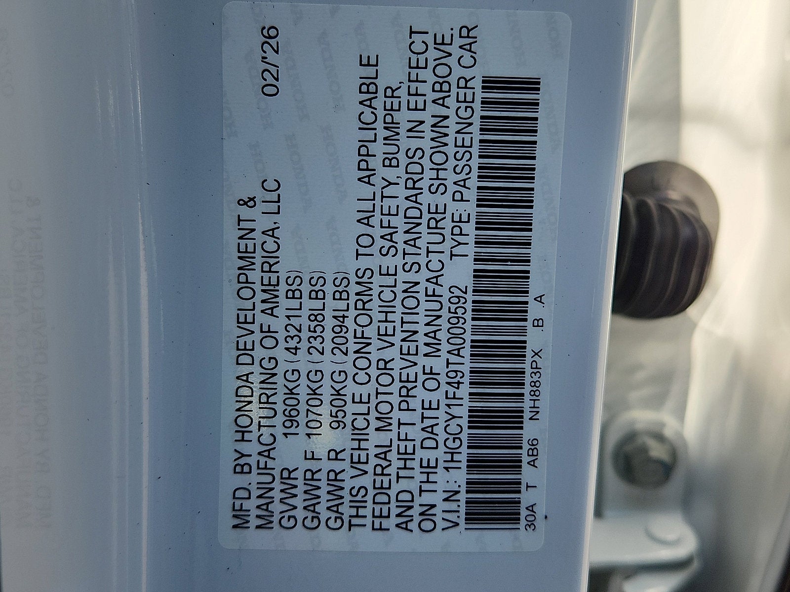 2026 Honda Accord Sedan SE