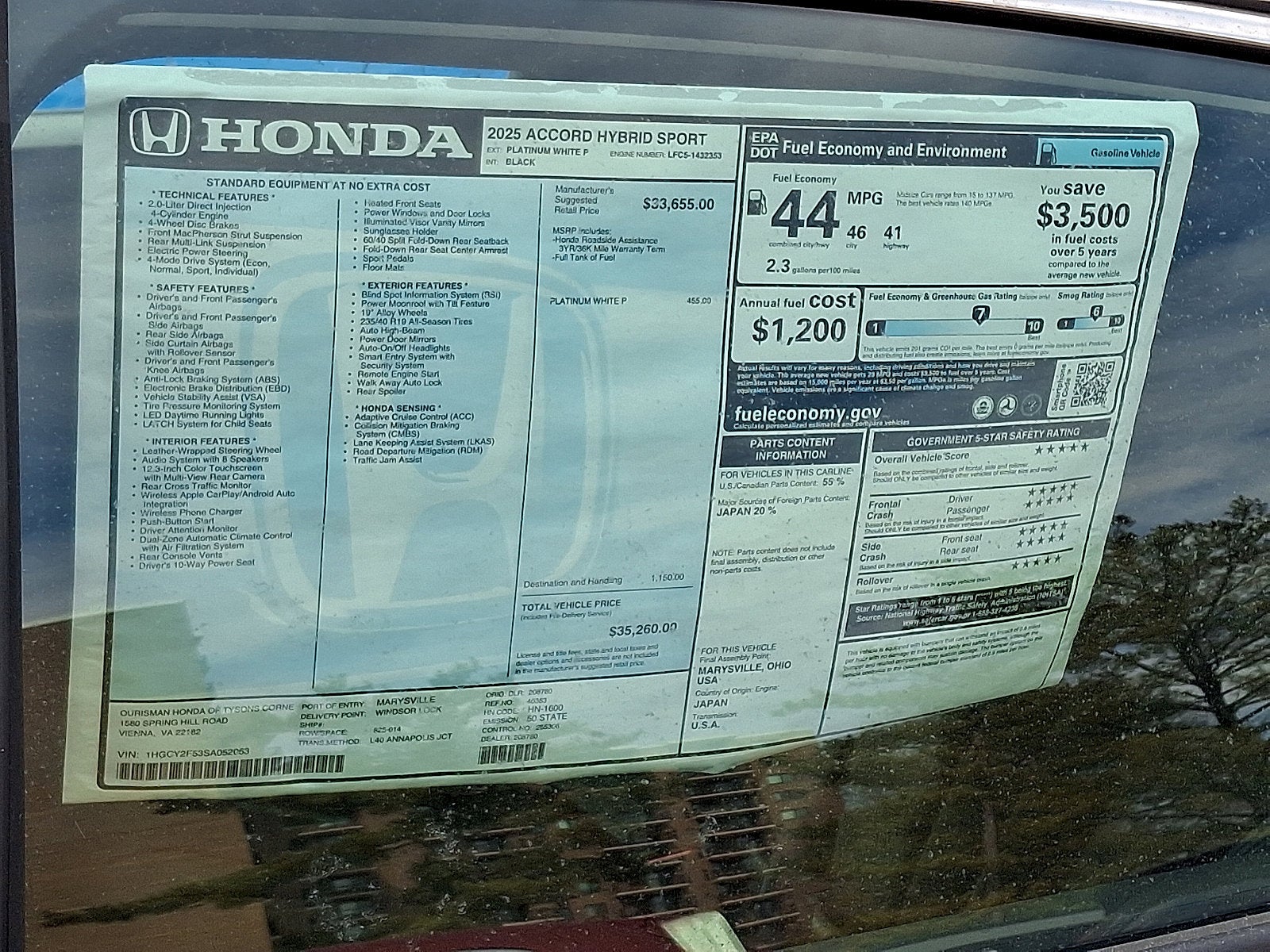 2025 Honda Accord Sedan HYBRID SPORT