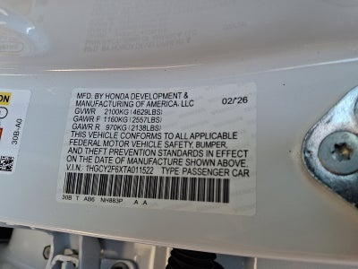 2026 Honda Accord Sedan EX-L Hybrid