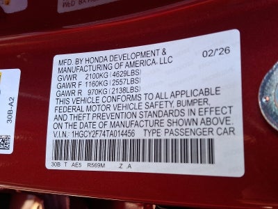 2026 Honda Accord Sedan Sport-L Hybrid