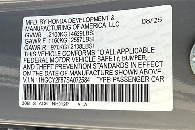 2025 Honda Accord Sedan HYBRID TOURING