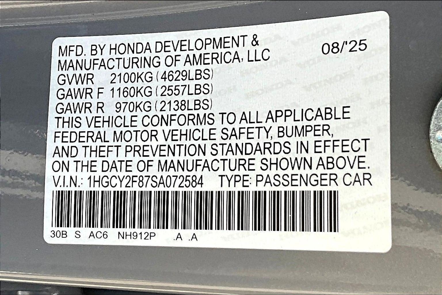 2025 Honda Accord Sedan HYBRID TOURING