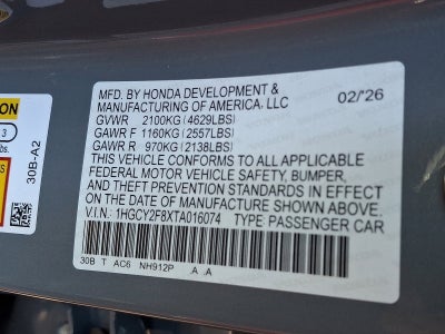 2026 Honda Accord Sedan Touring Hybrid