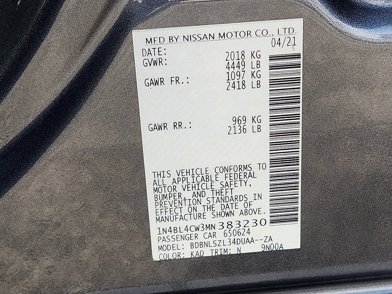 2021 Nissan Altima 2.5 SR