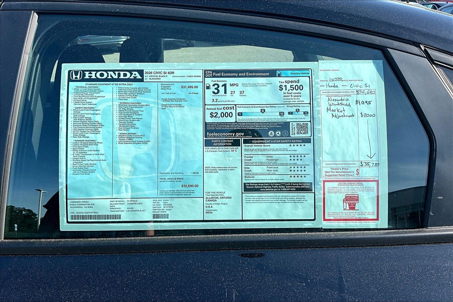 2026 Honda Civic Si Sedan FWD