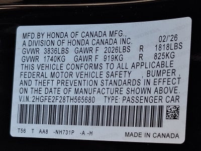 2026 Honda Civic Sedan 2WD LX