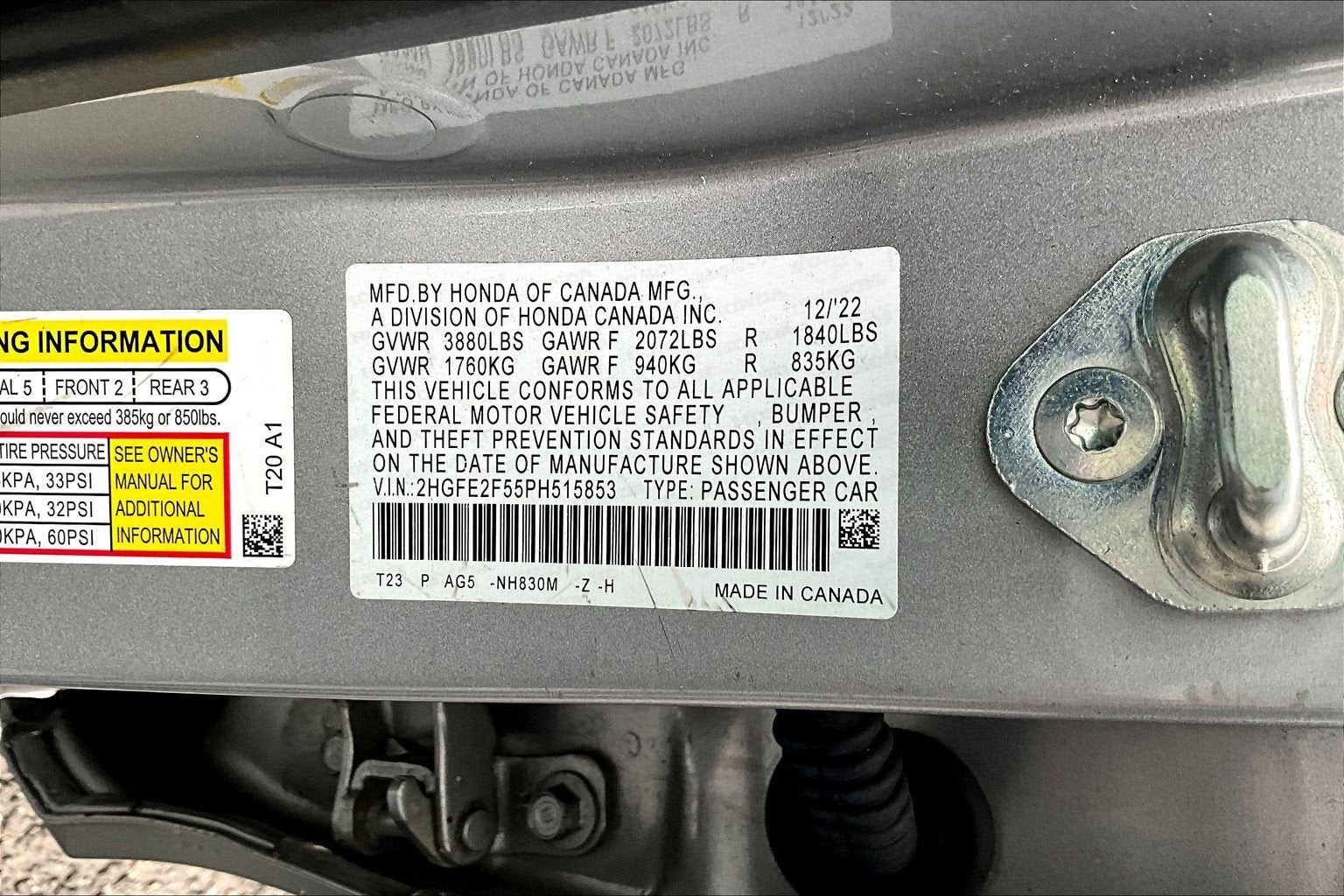 2023 Honda Civic Sedan Sport