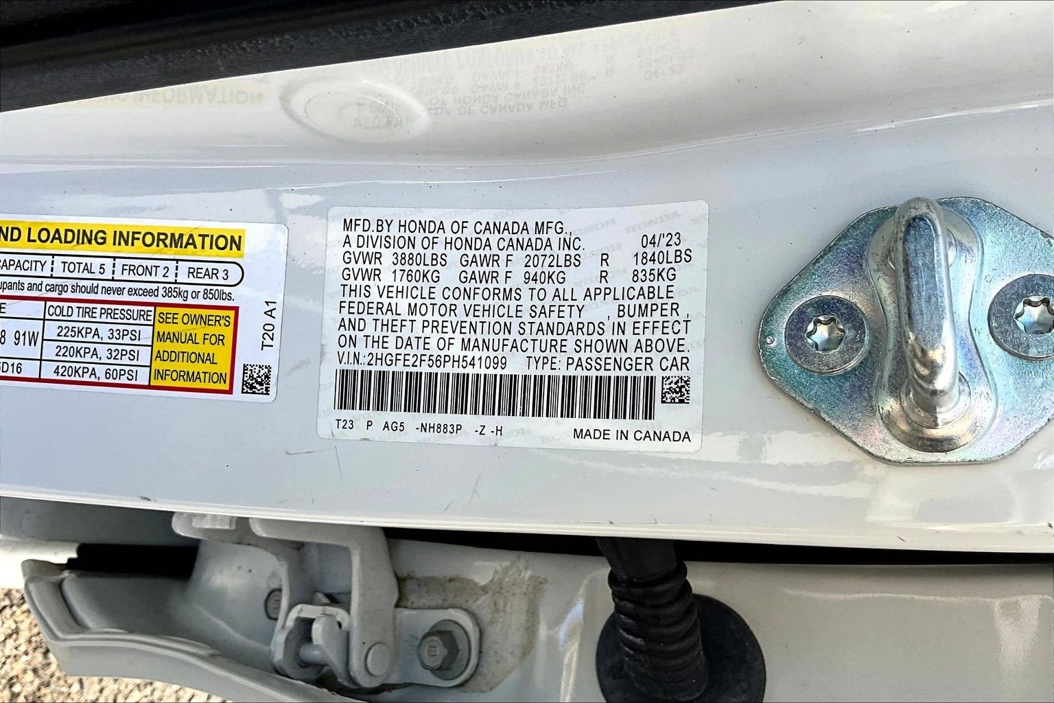 2023 Honda Civic Sedan 2.0L 4D SPORT