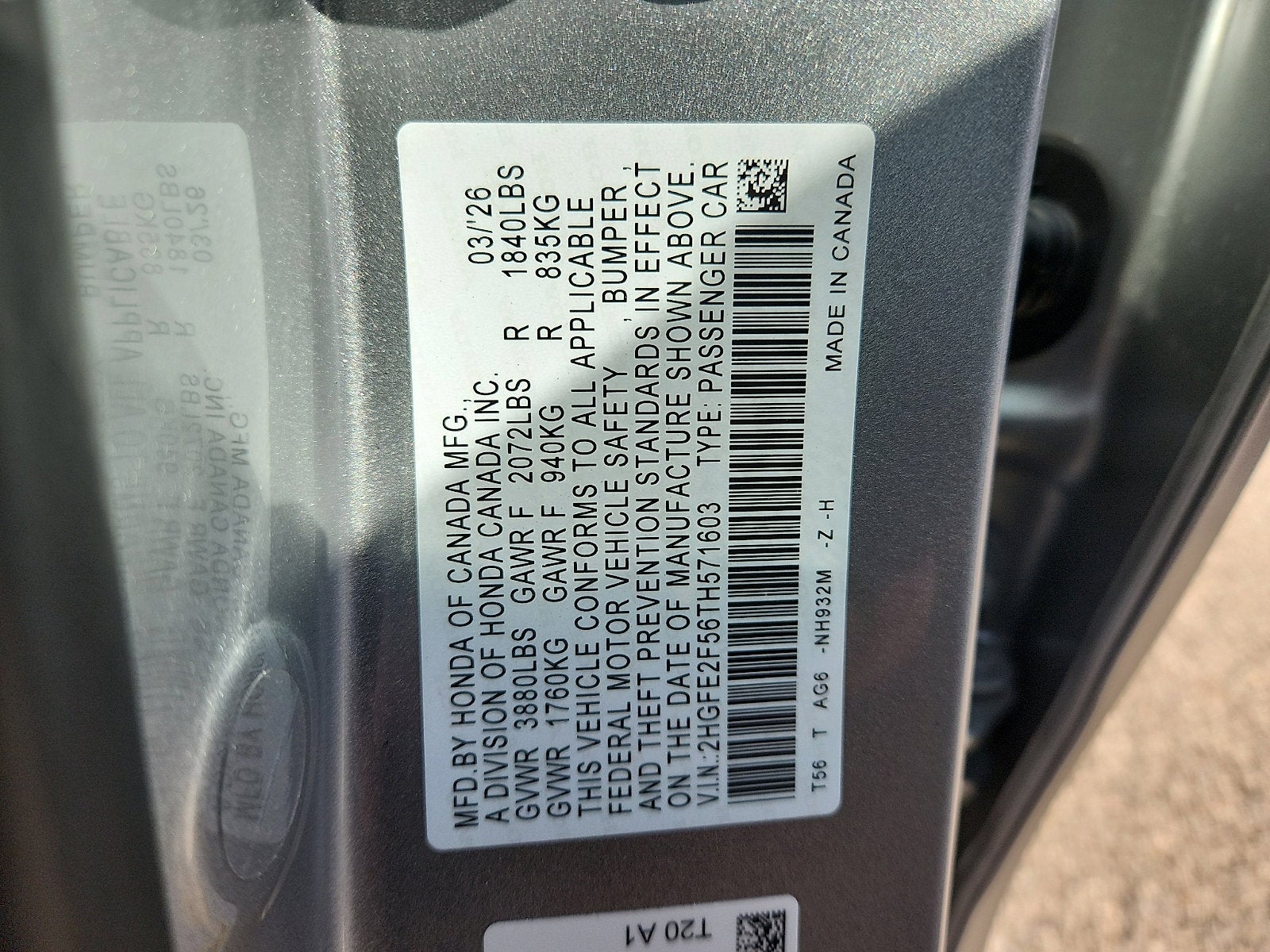 2026 Honda Civic Sedan 2WD SPORT