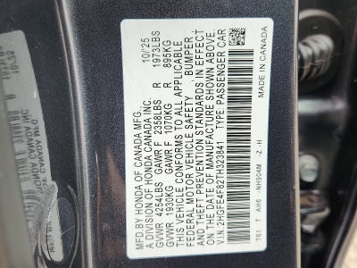 2026 Honda Civic Sedan 2WD Sport Hybrid