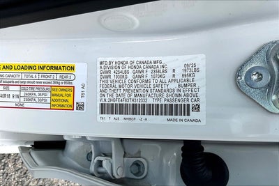 2026 Honda Civic Sedan 2WD Sport Touring Hybrid
