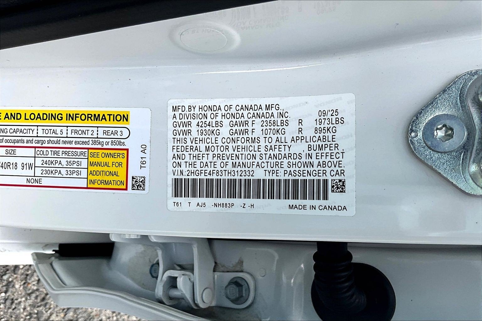 2026 Honda Civic Sedan 2WD Sport Touring Hybrid
