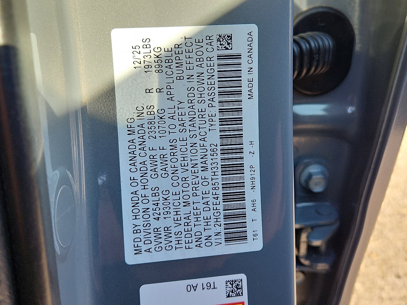 2026 Honda Civic Sedan 2WD Sport Hybrid