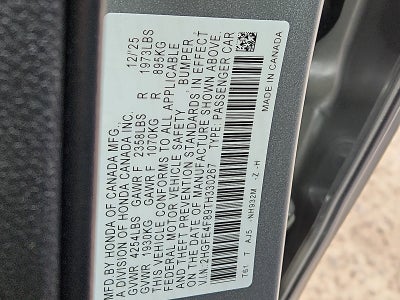 2026 Honda Civic Sedan 2WD Sport Touring Hybrid