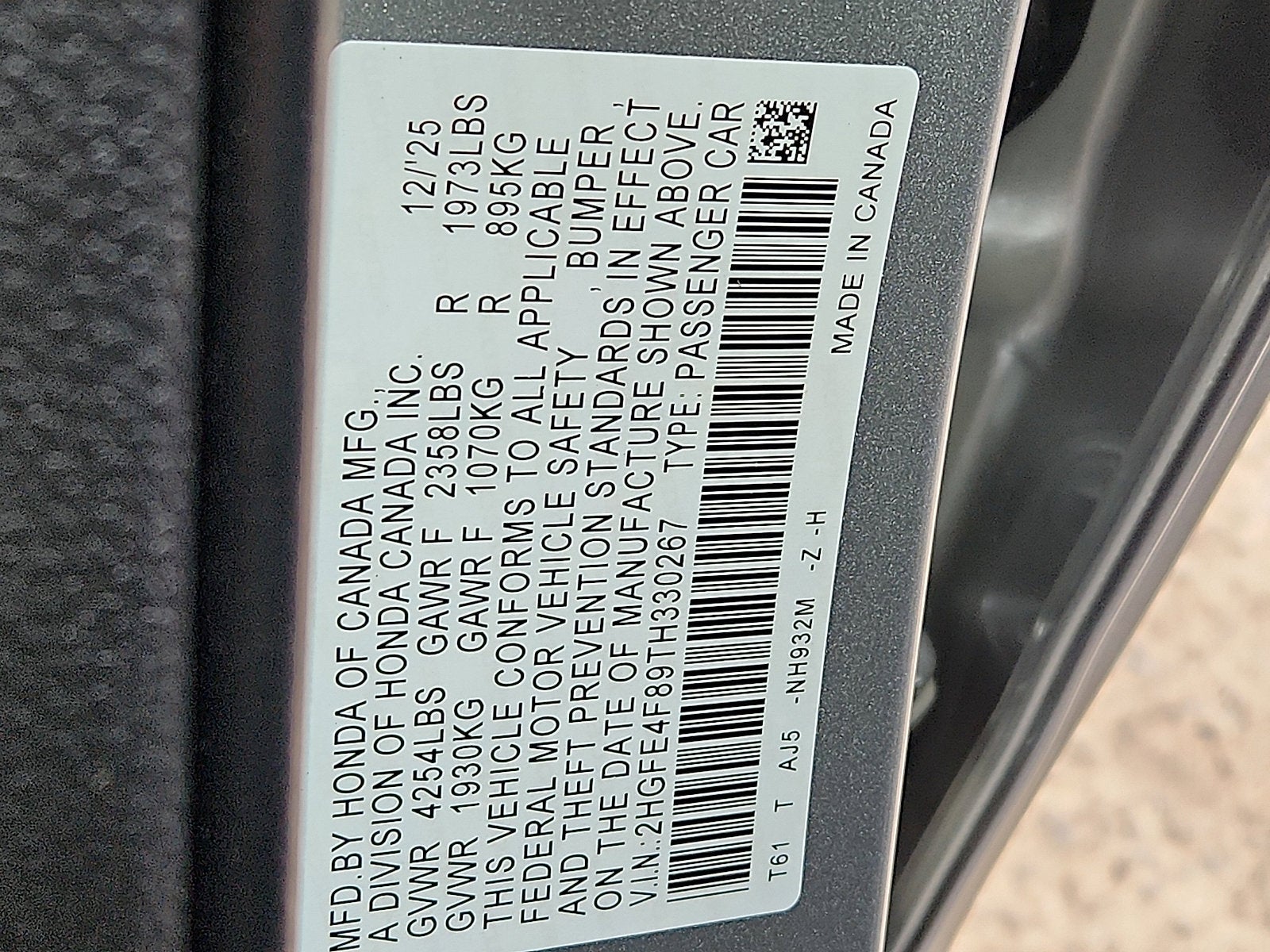 2026 Honda Civic Sedan 2WD Sport Touring Hybrid