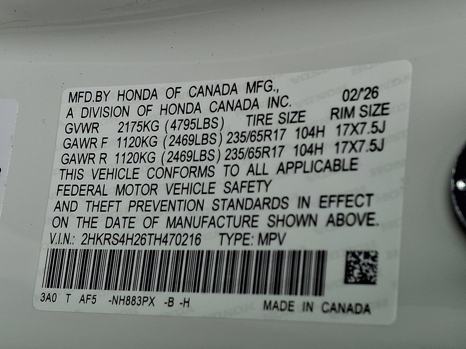 2026 Honda CR-V AWD LX