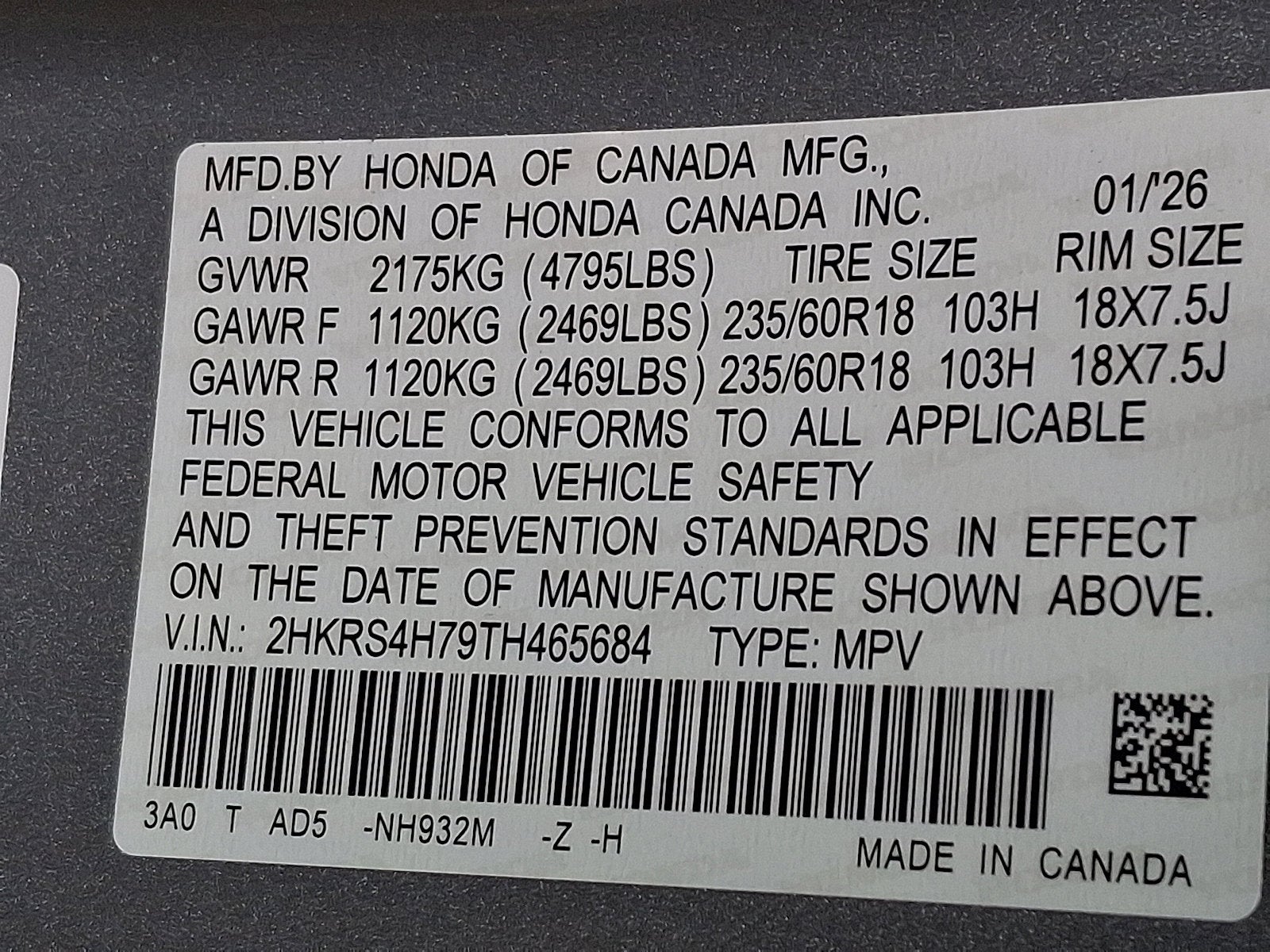 2026 Honda CR-V AWD EX-L