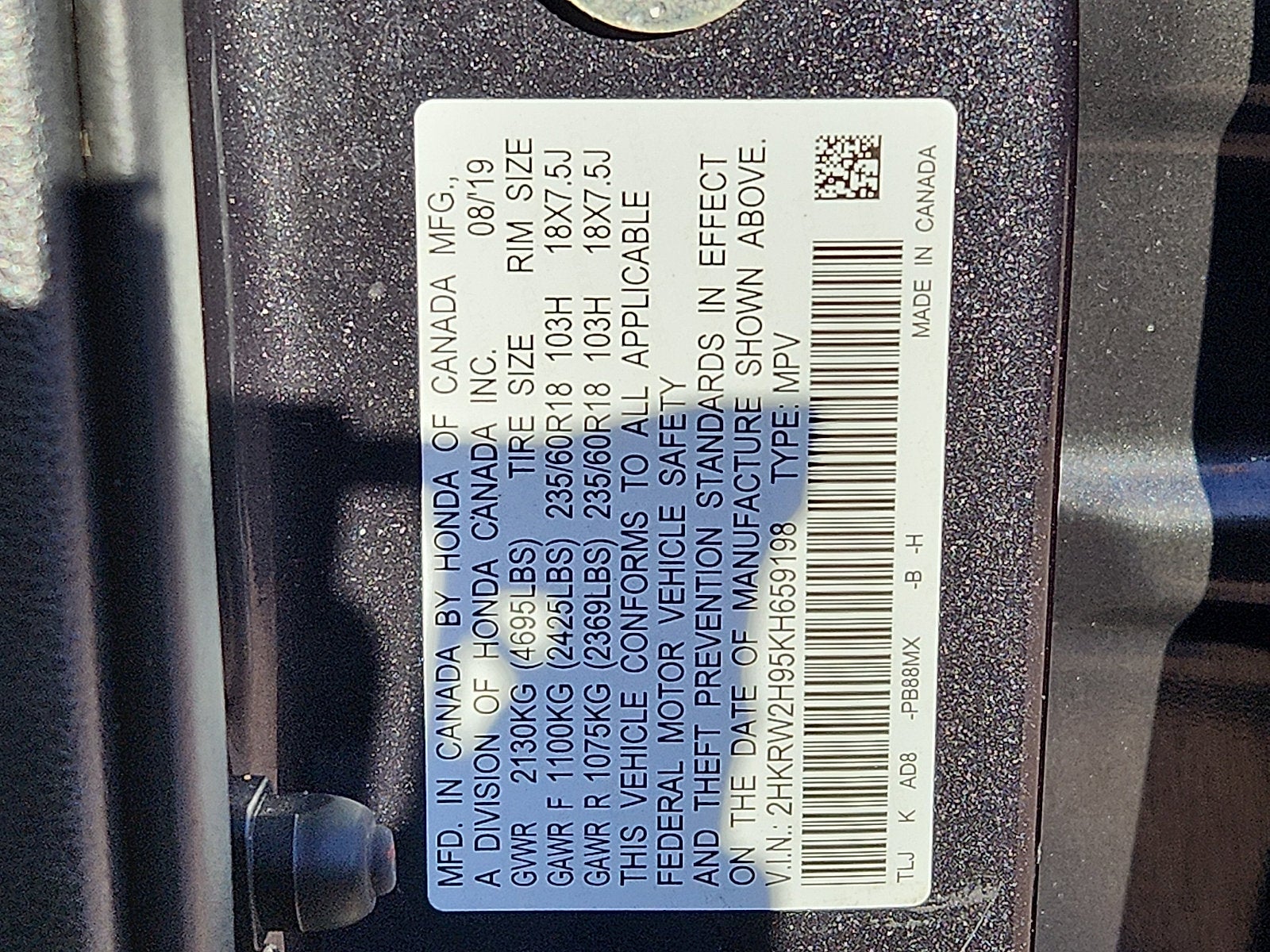 2019 Honda CR-V Touring