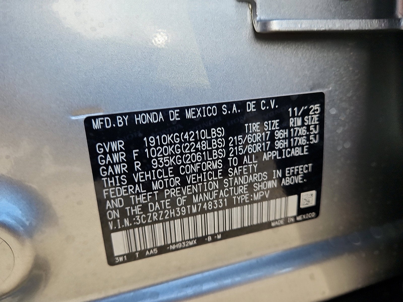 2026 Honda HR-V AWD LX