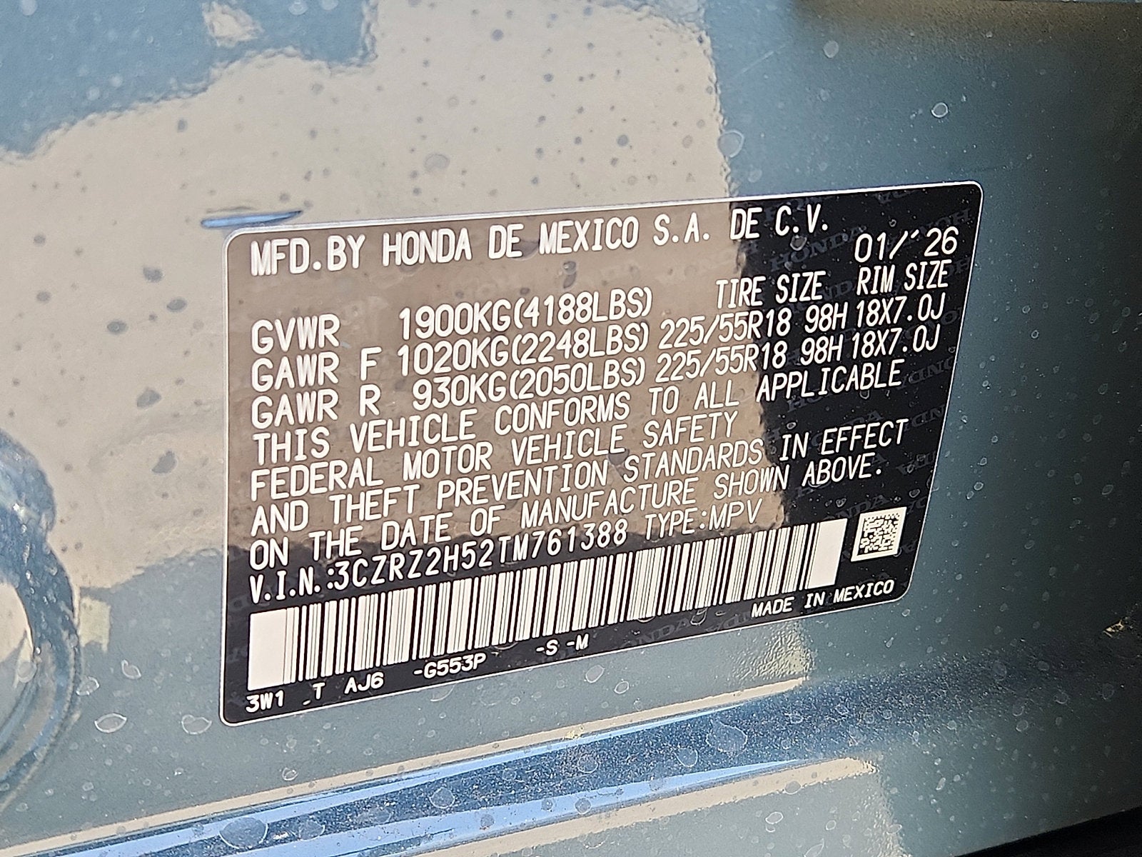 2026 Honda HR-V AWD SPORT