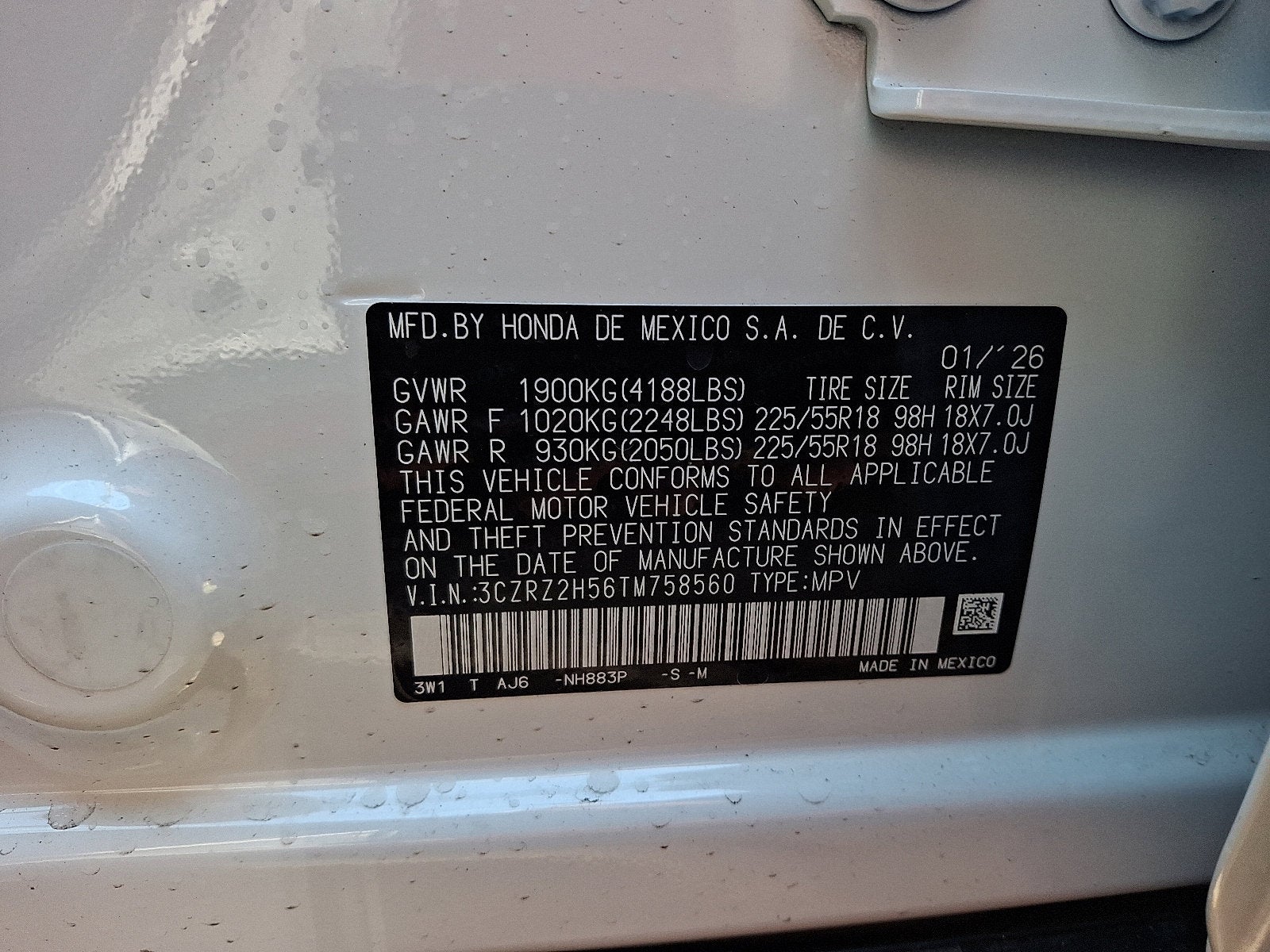 2026 Honda HR-V AWD SPORT