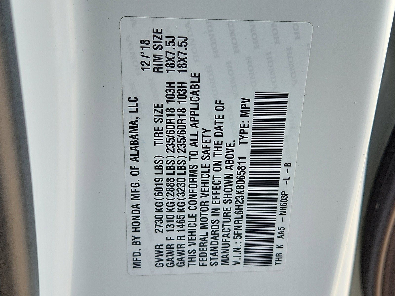 2019 Honda Odyssey LX