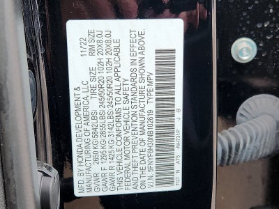 2022 Honda Pilot Sport