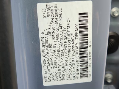 2026 Honda Pilot AWD Touring Blackout