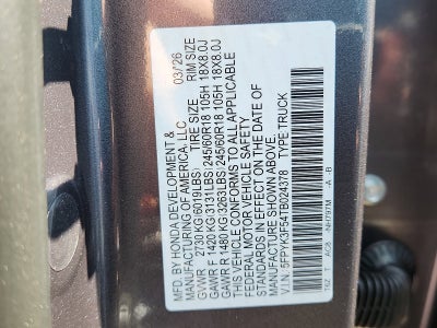 2026 Honda Ridgeline RTL