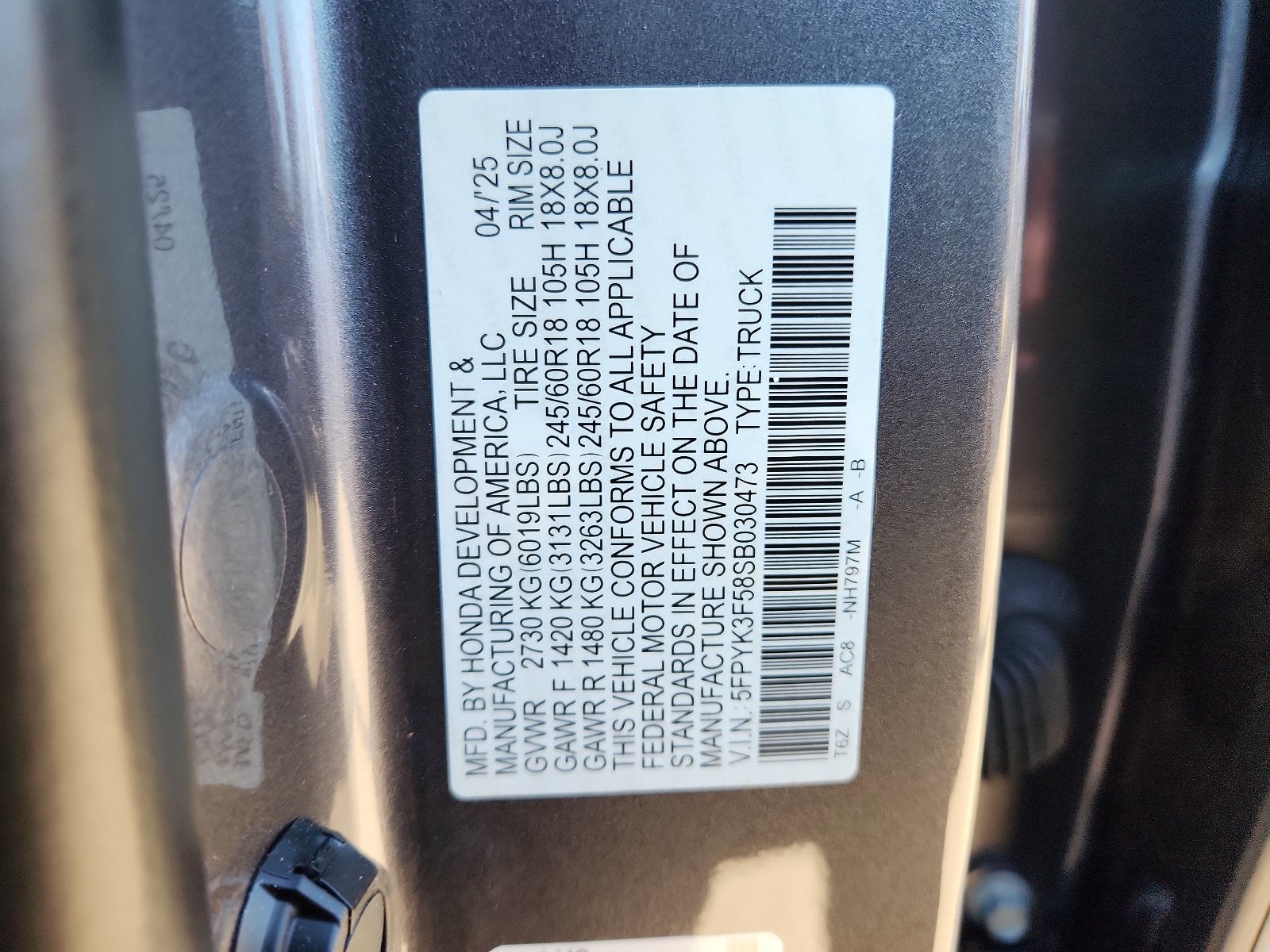 2025 Honda Ridgeline AWD RTL