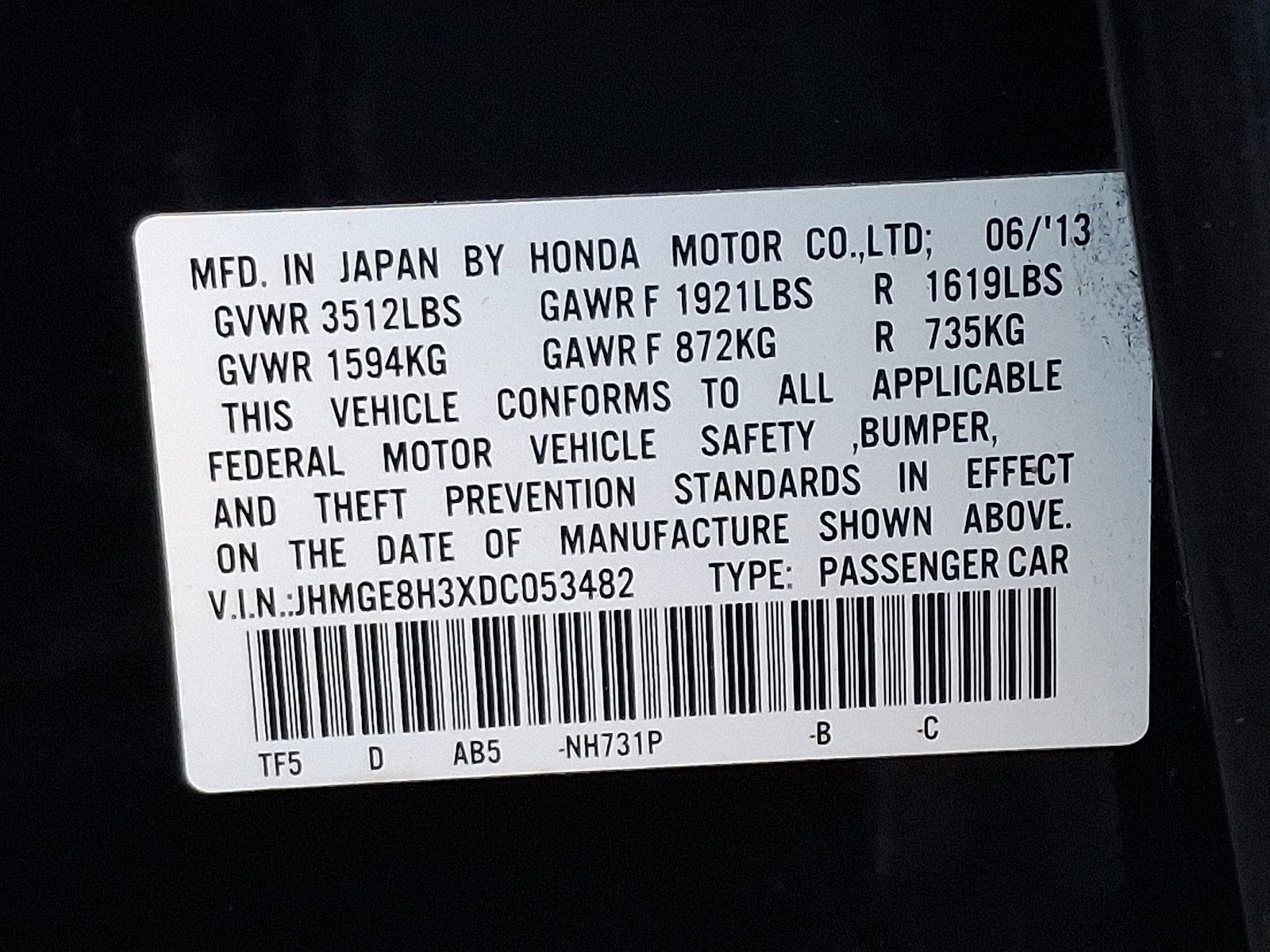 2013 Honda Fit 5dr HB Auto