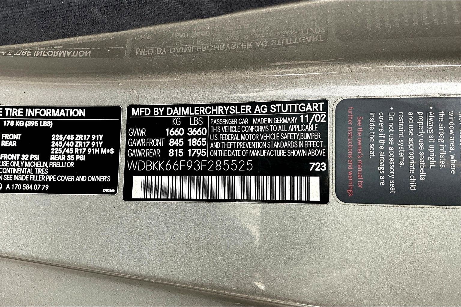 2003 Mercedes-Benz SLK 3.2L AMG®