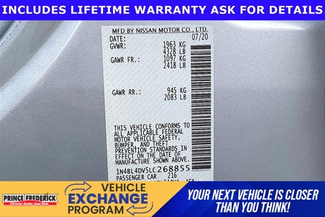 2020 Nissan Altima SV FWD