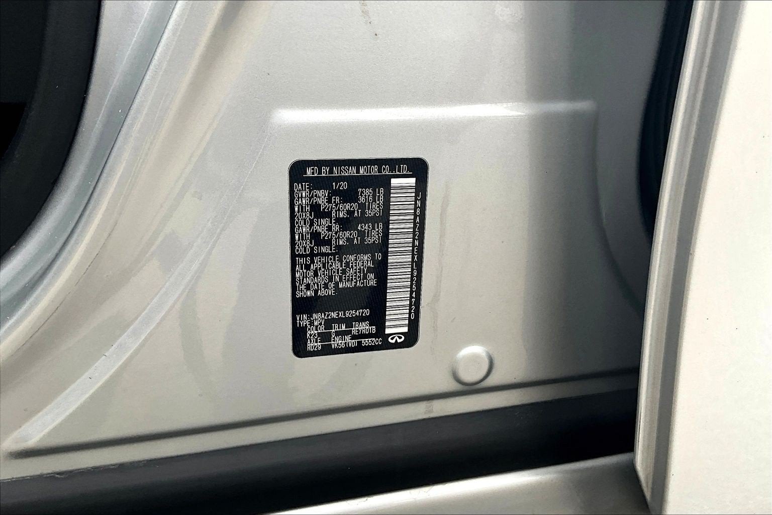 2020 INFINITI QX80 LUXE
