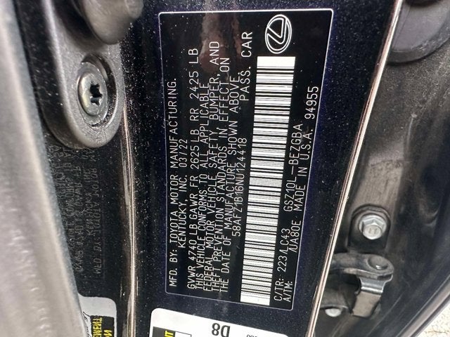 2022 Lexus ES ES 350 Ultra Luxury