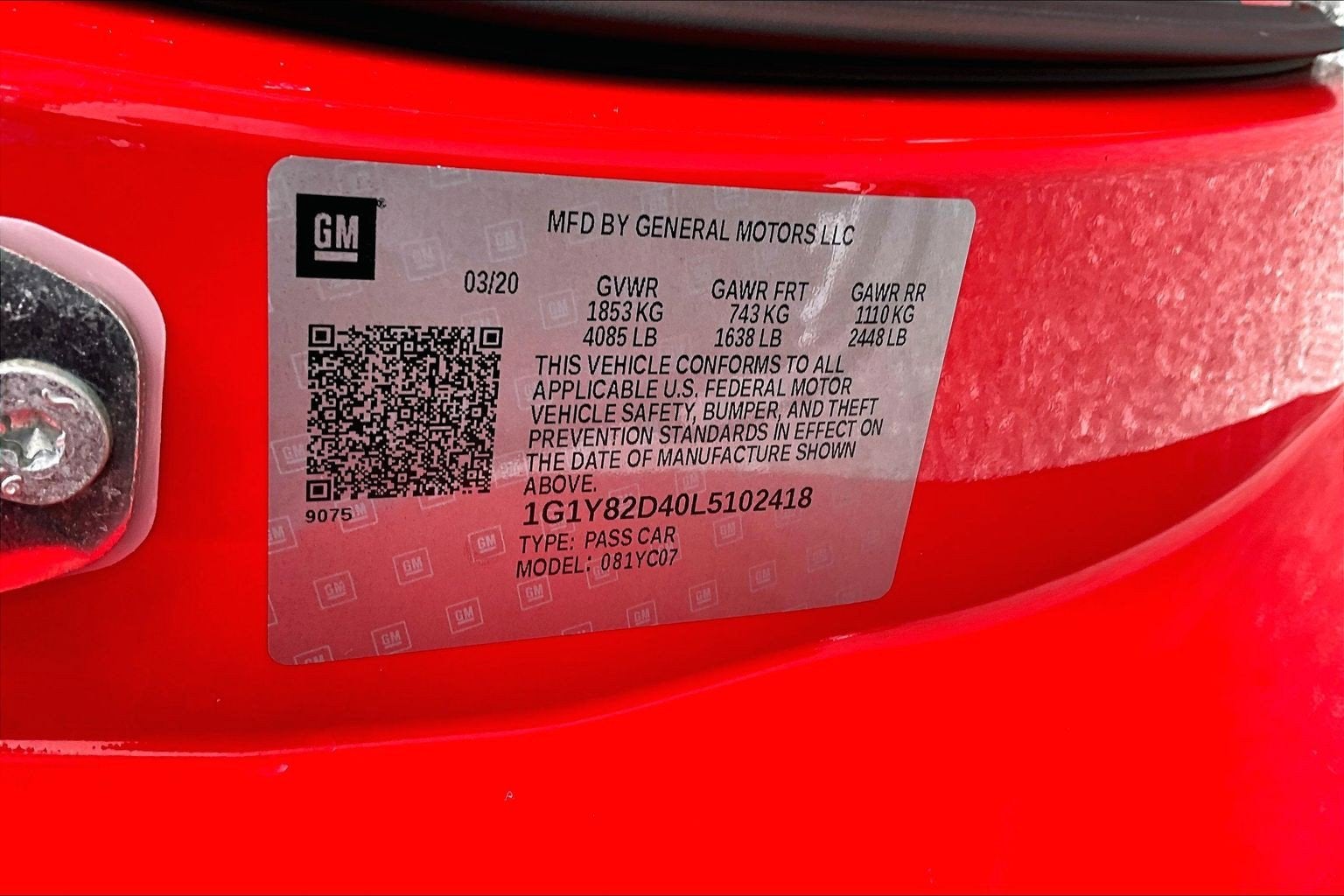 2020 Chevrolet Corvette Stingray 3LT