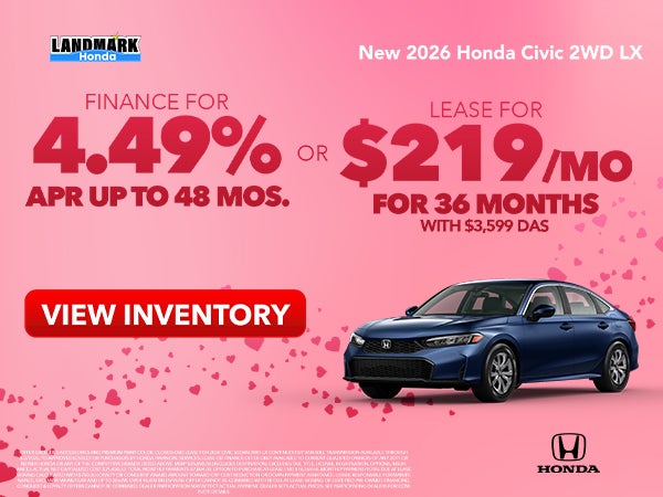 $219/mo for 36 mos $3,599 due at signing or Finance for 4.49