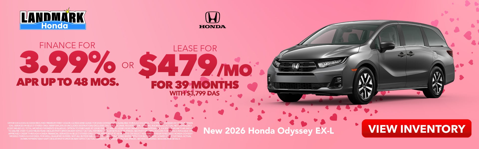 $479/mo for 39 mos $3,799 due at signing¹ or Finance for 3.9